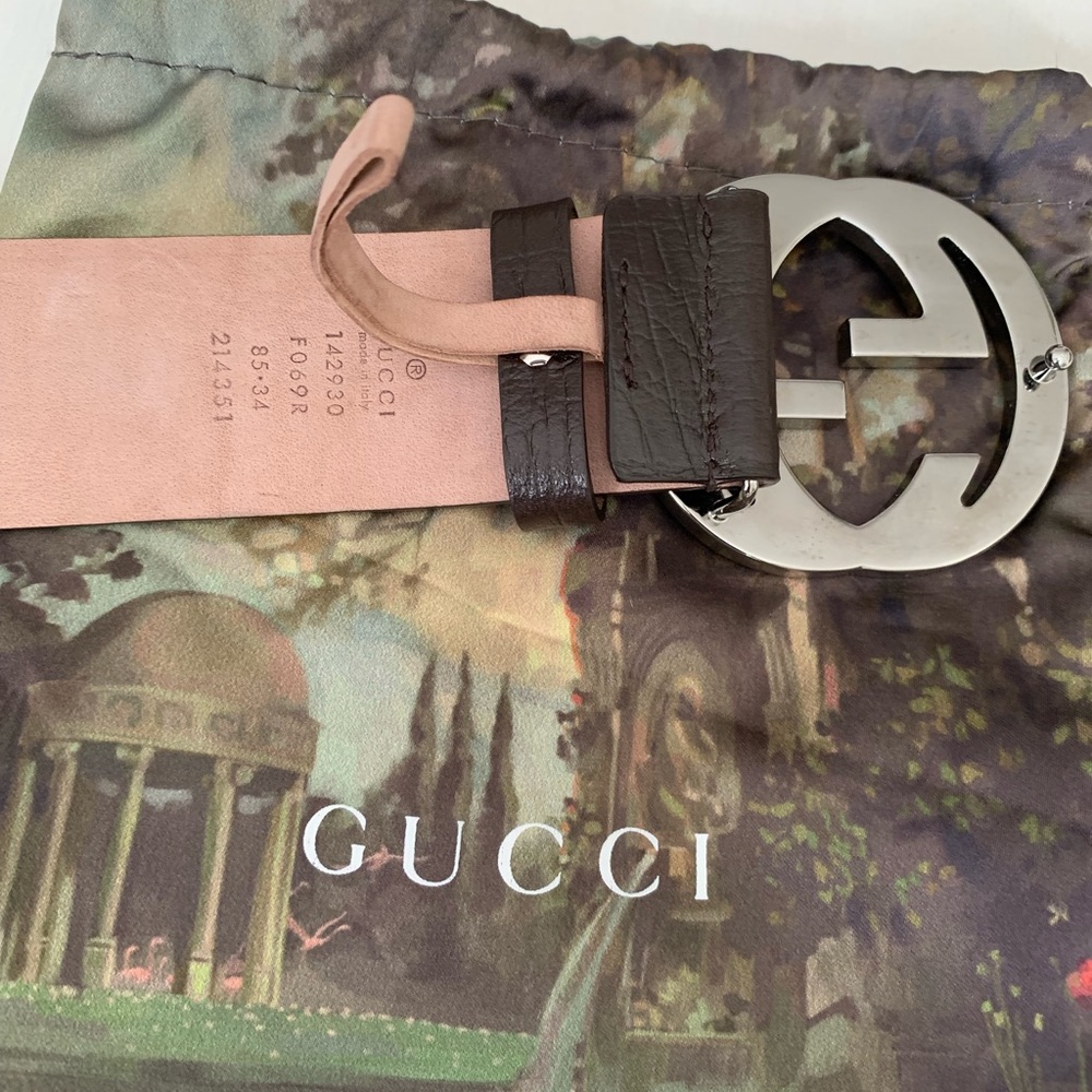 Gucci GG Supreme belt with G buckle 85 cm size M - Picture 6 of 8